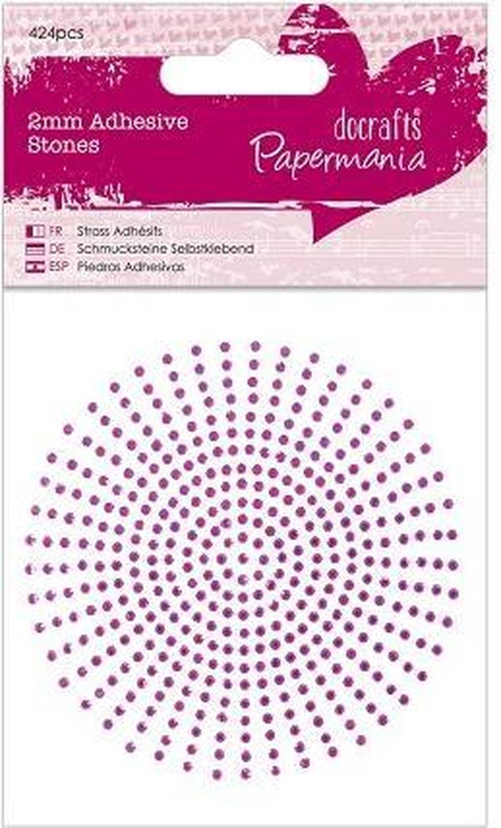 Papermania: 2mm Adhesive Stones (424pcs) - Pink