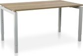 Rechthoek bureau instelbaar | Start Nevada | 160 x 80 cm | Frame wit - blad robuust eiken