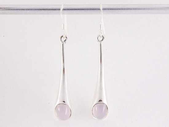 Zilveren oorbellen met rozenkwarts | bol.com