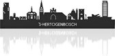 Skyline 's-Hertogenbosch Zwart hout - 80 cm - Woondecoratie - Wanddecoratie - Meer steden beschikbaar - Woonkamer idee - City Art - Steden kunst - Cadeau voor hem - Cadeau voor haar - Jubileum - Trouwerij - WoodWideCities