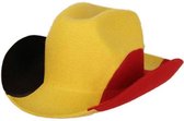Cowboyhoed Belgie zwart geel rood - Landen vlag feestartikelen - Fans/supporters artikelen