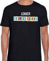 Lekker belangrijk fun tekst t-shirt zwart heren L