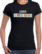 Lekker belangrijk fun tekst t-shirt zwart dames M