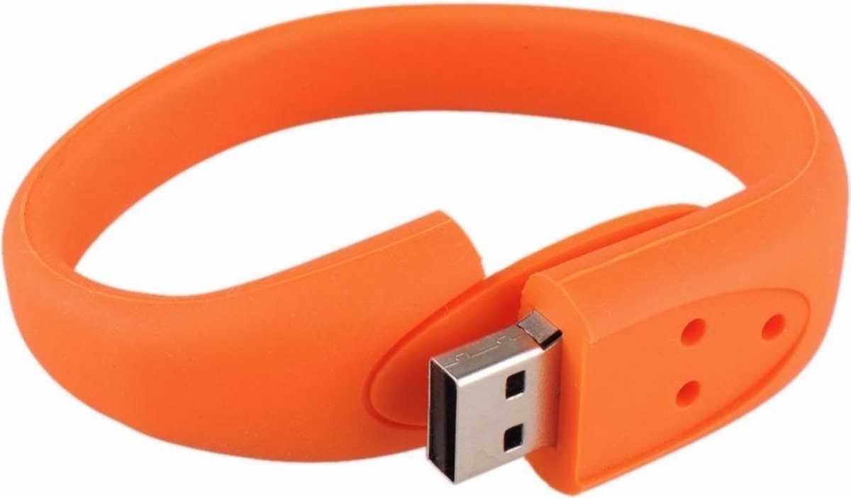 Armband usb stick 16gb oranje -1 jaar garantie – A graden klasse chip