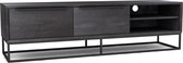 Belfurn - Toulon tv meubel 150 cm zwart gelakt mangohout op metalen kader