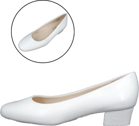 Stravers - Escarpins blancs à talons bas, taille 43, chaussures de mariage grandes tailles