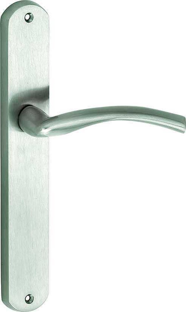 Deurkruk op schild Brezza blind mat nikkel gelakt