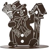 Goebel® - Kerst | Decoratief beeld / figuur "Tuinsteker sneeuwpop Je huis is hier" | Metaal, 33cm
