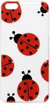 ADEL Siliconen Back Cover Softcase Hoesje Geschikt voor iPhone 5/ 5S/ SE - Lieveheersbeestjes