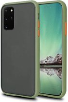 Bumper telefoonhoesje geschikt voor Samsung Galaxy S20 Hoesje Groen x Zwart - Shockproof