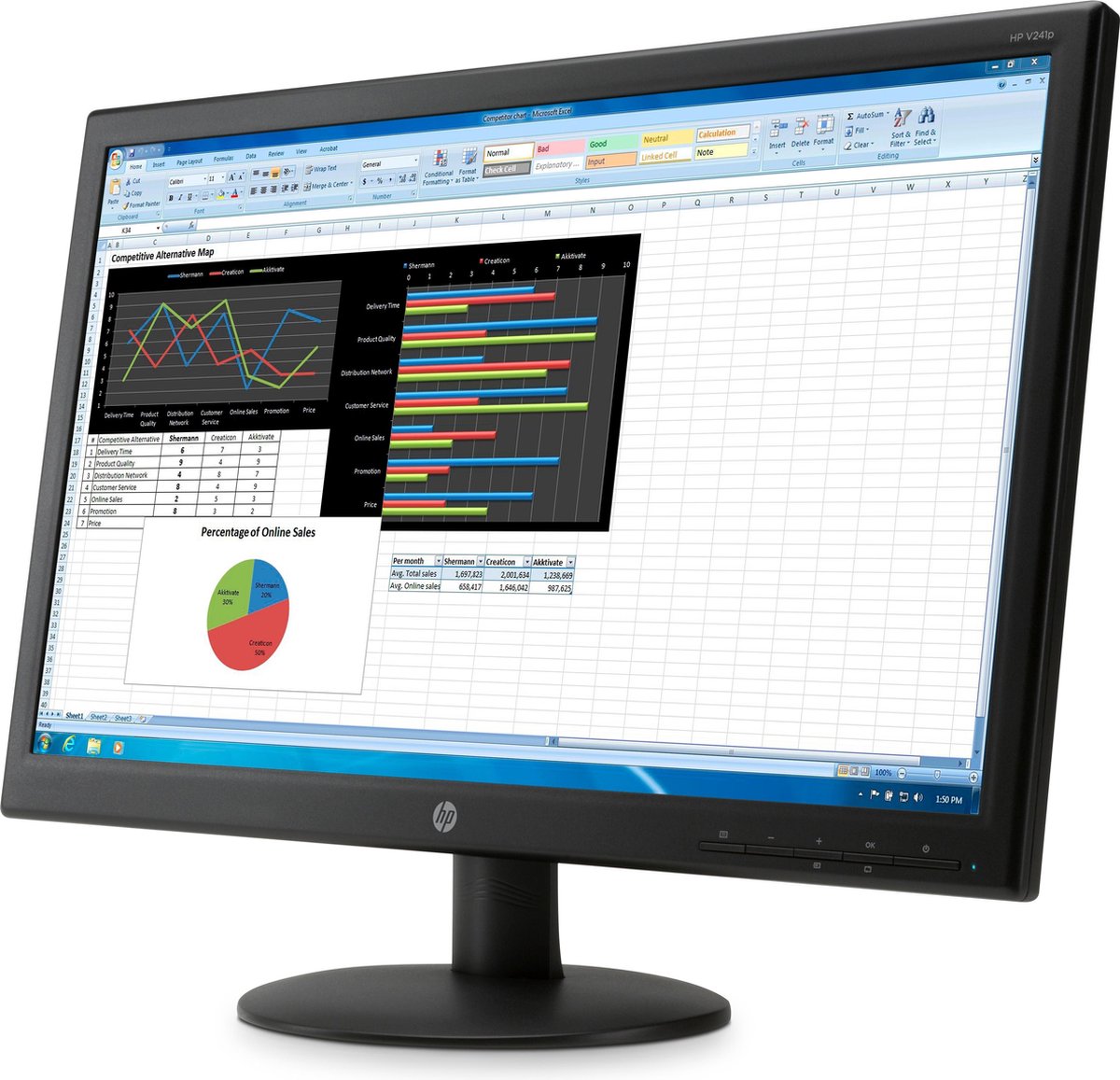 HP V241p Full HD Monitor bol