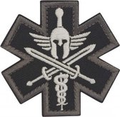 Militaire patch embleem Black Molon Labe Star of Life met velcro