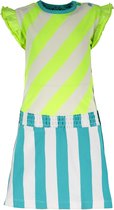 B.Nosy Meisjes Jurk - Safety yellow stripe - Maat 80