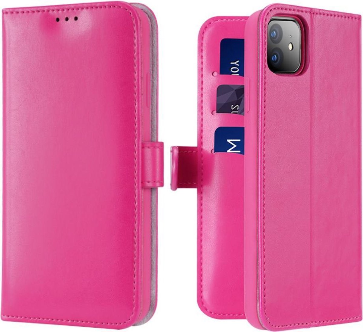 Lederen Wallet Case voor iPhone 11 6.1 inch- Roze - Dux Ducis