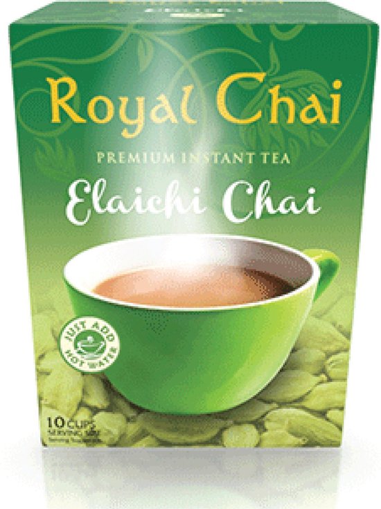 Royalchai Cardamom, ongezoet. Per 4 doosjes (a 10 sachets)