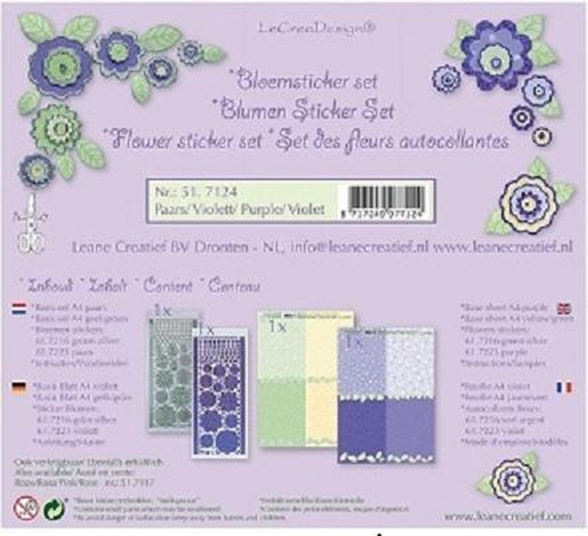 Leane Creatief - Bloemsticker set - 51.7124 - Paars