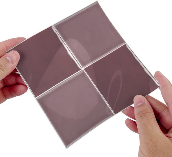 Dikke Tegelsticker met Mozaïekeffect - Zelfklevend - 10 stuks - Roze - Vinyl - 15 x 15 cm | bol