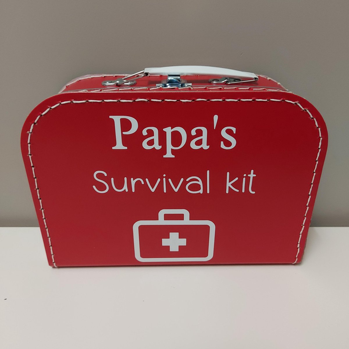 Goedkoopste Het blije snoetje - Papa's survival kit - kraamcadeau - cadeau zwangerschap - cadeau babyshower - Rood