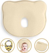 Oreiller orthopédique Bébé IQ - Jaune - Avec bavoir supplémentaire et housse de protection