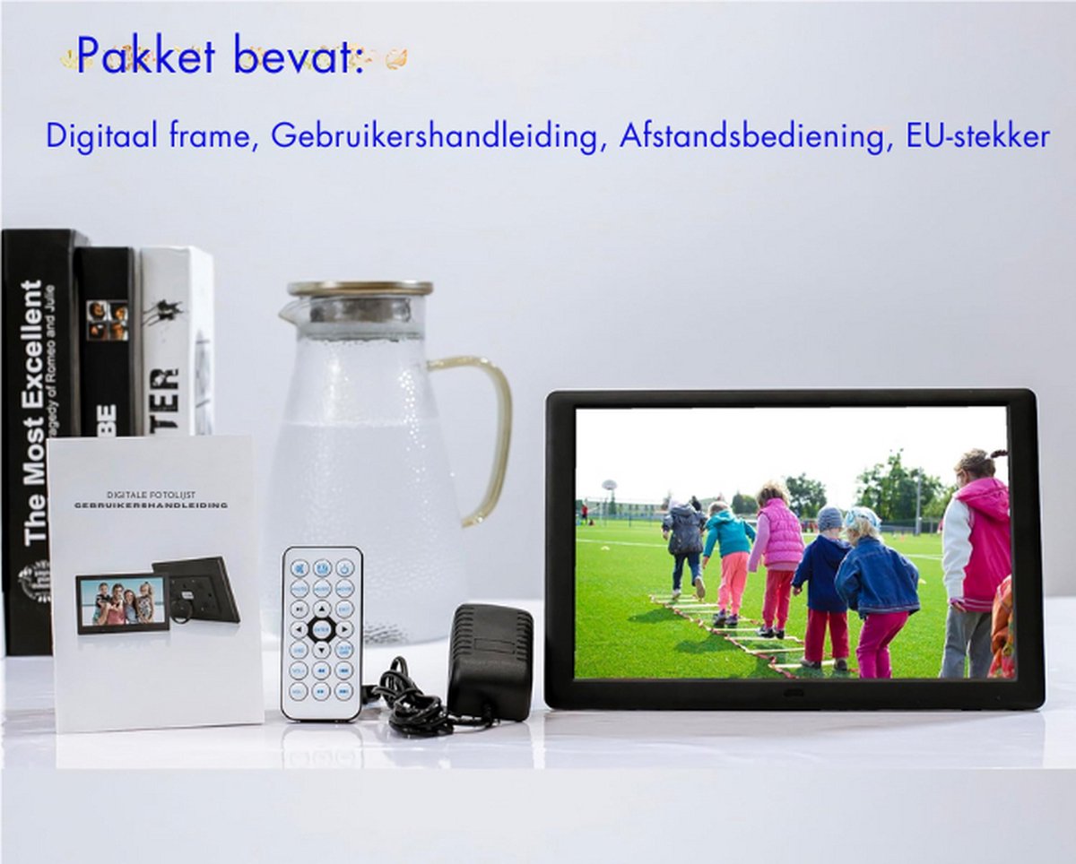 Cadre Photo Numérique 10,1 Pouces OBVHNUA HD IPS - Télécommande Rotation Auto USB SD Photo Vidéo