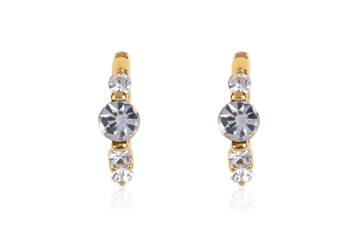 Di Lusso oorringen Ivy hoogwaardig messing 18k gouden plating gezet met zirkonia's