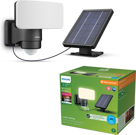 Philips solar wandlamp Linkable Radii zwart met bewegingsensor kopen? | Buitenlampen met sensor