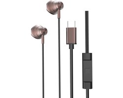 Oortjes met Draad USB C Zwart 711 - USB-C Aansluiting - In-Ear Oordopjes met Draad - Bedrade Oortjes