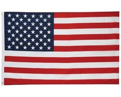 Scoby - Amerikaanse Vlag - American Flag - Verenigde Staten - 90x150cm - Original Colors - Strong Quality - Inclusief Bevestigingsringen