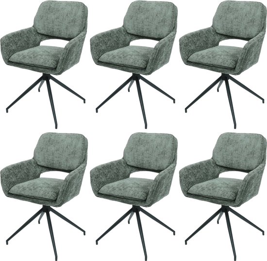 Lestarain Eetkamerstoelen, draaibaar, set van 4, keukenstoel, gestoffeerde stoelen, draaistoel, loungestoelen, met rugleuning, voor eetkamer, woonkamer, keuken, fluweel, donkergrijs, LCNI125001-4