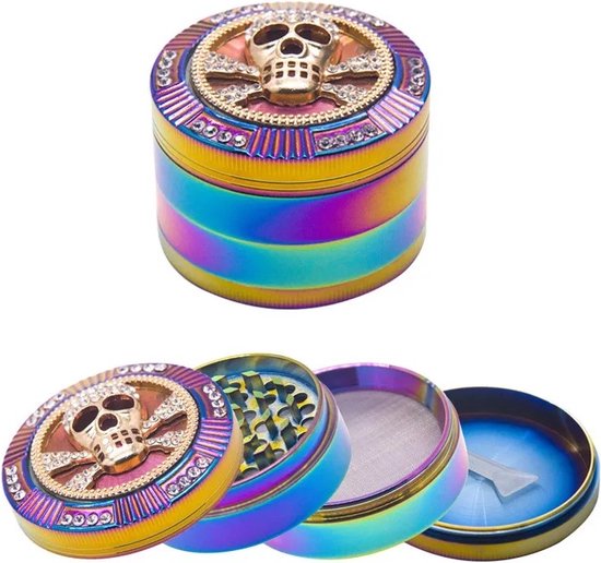 Broyeur - Broyeur d'herbes - Broyeur d'herbes - Broyeur - Crumbler - Broyeur - Broyeur d'herbes - Pulvérisateur - Broyeur de cannabis - Crâne - Crâne - Arc-en-ciel - Rainbow -