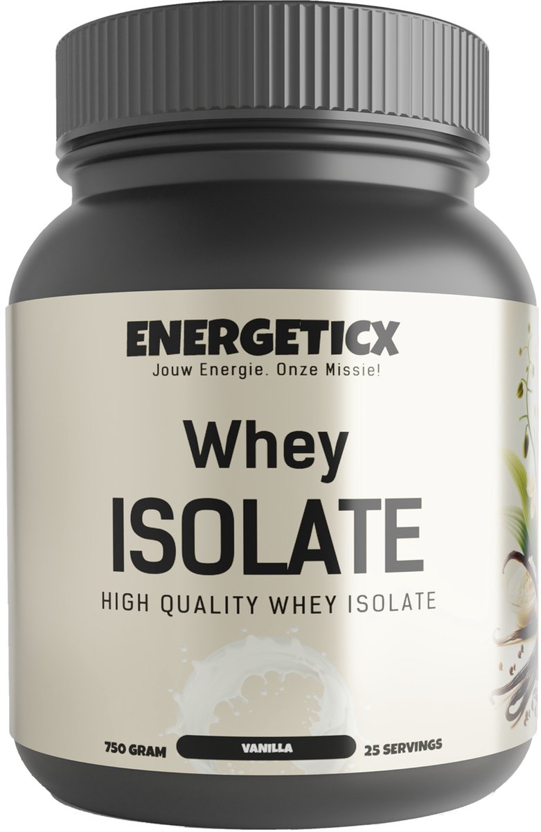 Goedkoopste Energeticx Whey Isolaat Vanille - Proteïne poeder, Eiwit Shakes, Whey Protein Isolate Eiwitpoeder - Vanille - 750 gram