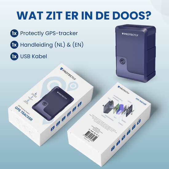 Protectly® GPS Tracker Extreme met Sim - Tracker - GPS Trackers – Volgsysteem - 150 landen - Slimme Sensoren - IP67 Waterdicht - 10 Jaar Full Service SIM - Geen abonnementskosten - Geschikt voor iOS & Android