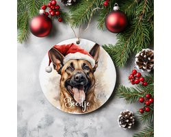 Kerstboom hanger Mechelse herder met naam