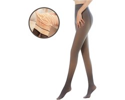 foto van MEDYNA FleeceTec - Fleece Panty - Bruin Nude - L/XL - Thermo Panty - Fleece Panty Doorschijnend - Fleece Legging - Gevoerde Panty - Warme Panty
