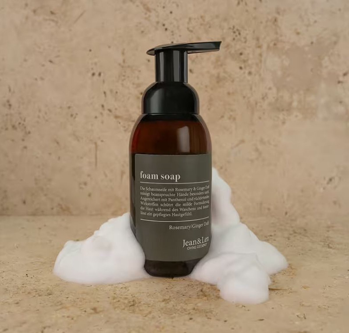 Jean&Len Foam Handzeep 250 ml - Rosemary & Ginger Handzeep | Foam Handzeep Jean & Len Vloeibare Handzeep - Foam Soap