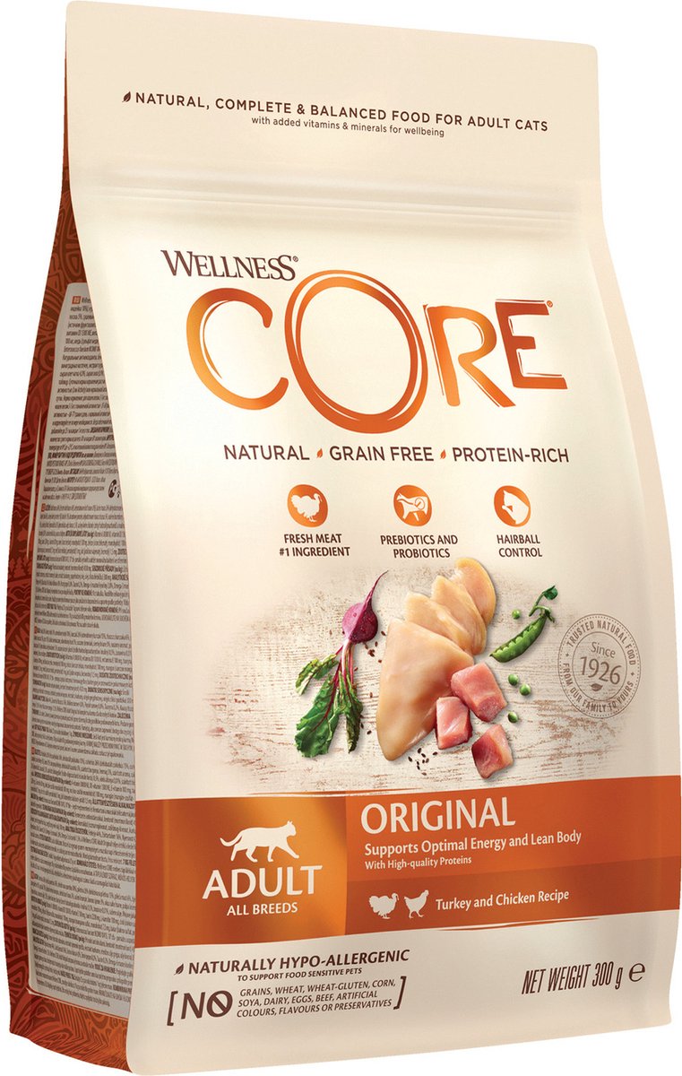 Wellness Core Kattenvoer Original Kalkoen – Kip 300 gr