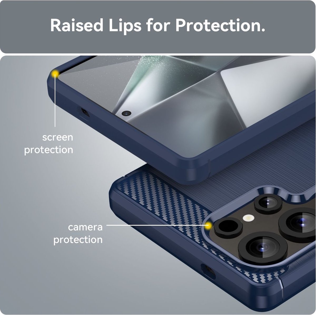 Mobigear Hoesje geschikt voor Samsung Galaxy S25 Ultra Telefoonhoesje Flexibel TPU | Mobigear Brushed Slim Backcover | Galaxy S25 Ultra Case | Back Cover - Blauw