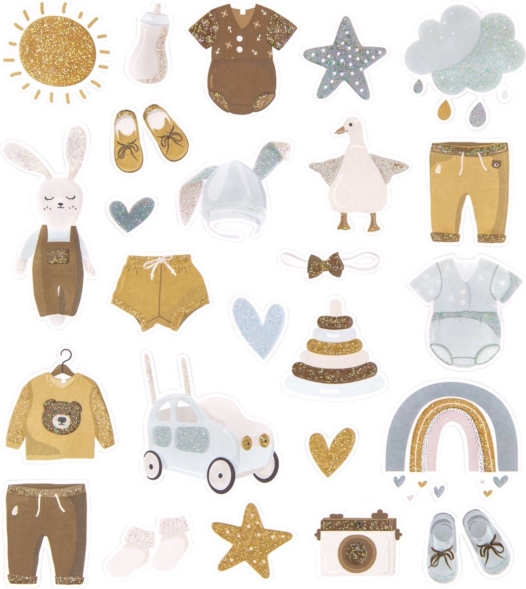 Baby Jongen Stickers - Stickers Geboorte - Geboortekaartje Knutselen - Baby Stickers - Luxe Stickervellen - Stickervellen Baby - Geboorte Jongen — afbeelding 2
