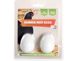 Olba Blister 2 Stuks Rubber Nest-Ei Bruin 56mm - Broeden - 56 mm Bruin 2 stuks