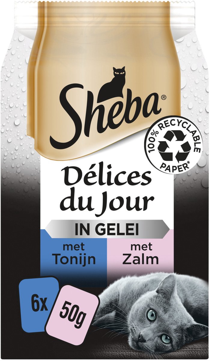 Sheba Delice Dujour Vis Gelei Multipack 6 x 50 gr