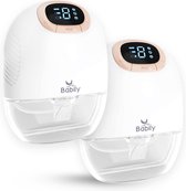 Bol.com Babily - Handsfree Elektrische Borstkolf - Draadloze borstkolf dubbel - Incl. 30 moedermelk bewaarzakjes 4 borstschildma... aanbieding