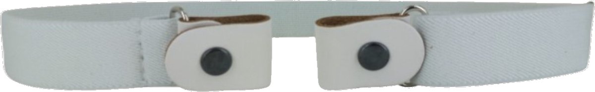 Gesploze Riem | Elastische Riem zonder gesp | Gespvrije Riem | 3cm breed | Riemmaat: one size fits all | 100% echt leer | Kleur: wit