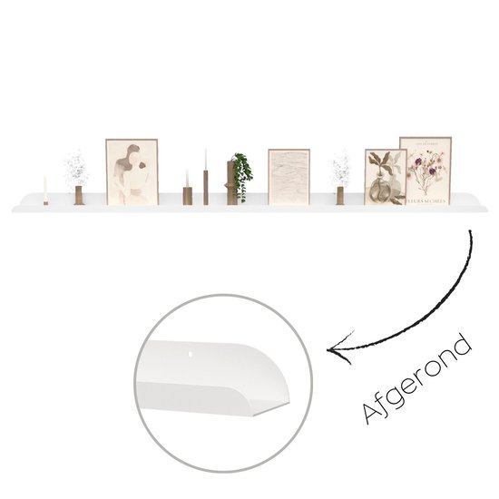 Hoya living - Fotolijstplank Lima - metaal - 150cm - Kleur Wit