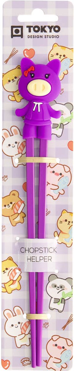 Tokyo Design Studio - Kinder Eetstokjes met varken figuur – 22cm