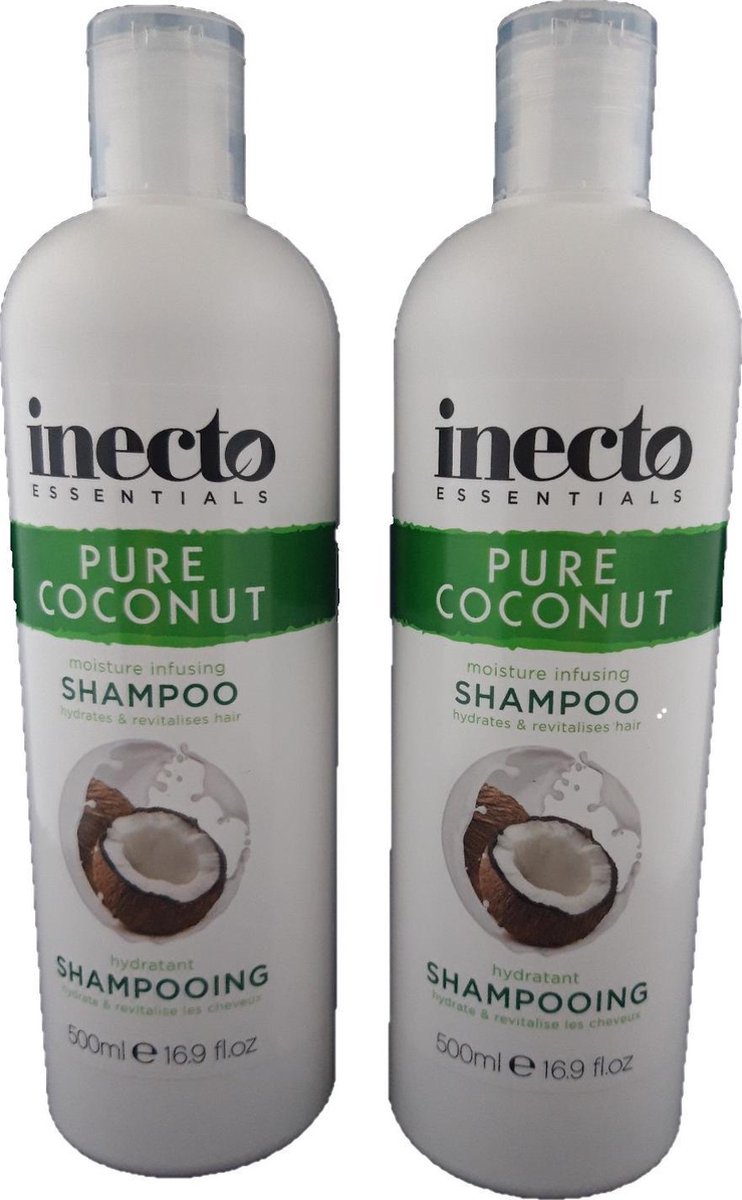 Inecto Shampoo - kokos - vegan friendly - natuurlijk - vrij van parabenen -  1000 ml | bol.com