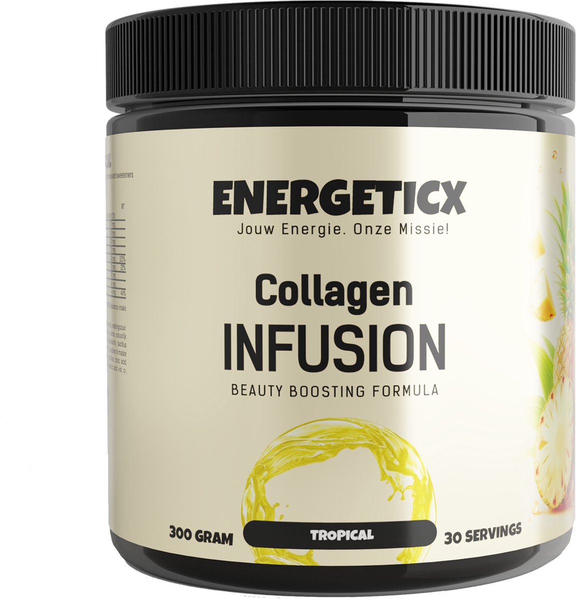 Goedkoopste Collageen Infusion – Premium Collageen Peptiden Type 1 Poeder – Met Vitamine C, Hyaluronzuur & Groene Thee – Verzorging van Huid, Haar & Nagels – 30 Dagen