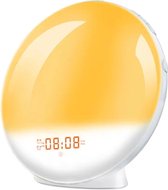 Bol.com Bloominggoods® Wake-Up Light - Wekker - Alarm - Digitale Klok - Nachtlamp - Radio - USB Oplader - Snooze Functie - 7 Nat... aanbieding