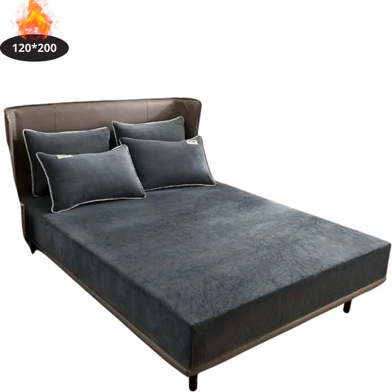 Livano Effen Hoeslaken - Beddengoed - Fitted Sheet - Bed - Slaapkamer - Donkergrijs 120x200