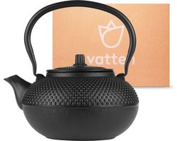 Vatten Gietijzeren Theepot met RVS Theefilter - 1.5L - Zwart