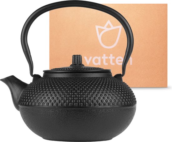 Vatten® - Theepot Gietijzer - Incl. RVS Theefilter - 1.5L - Zwart